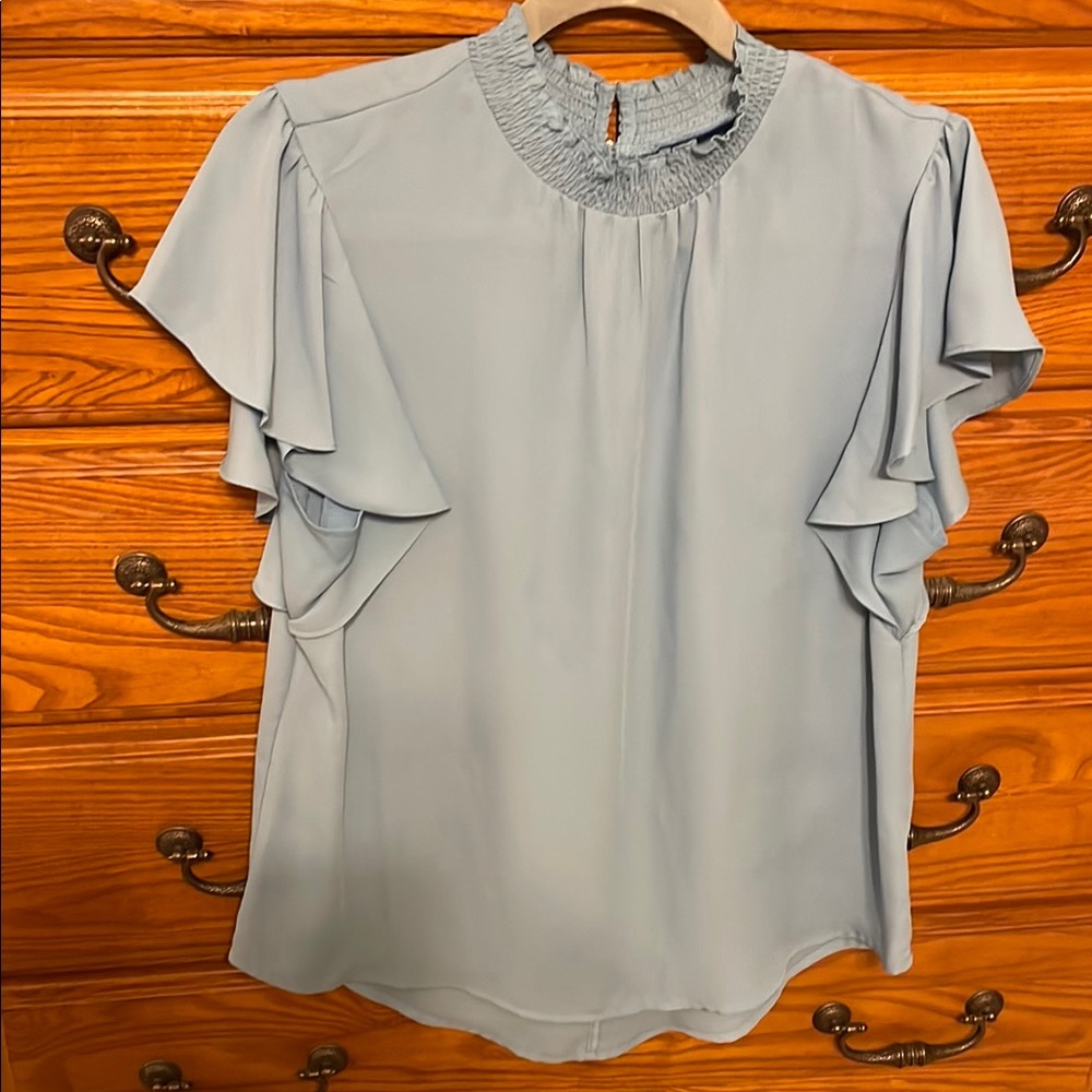 Elegant Light Blue Women's Top